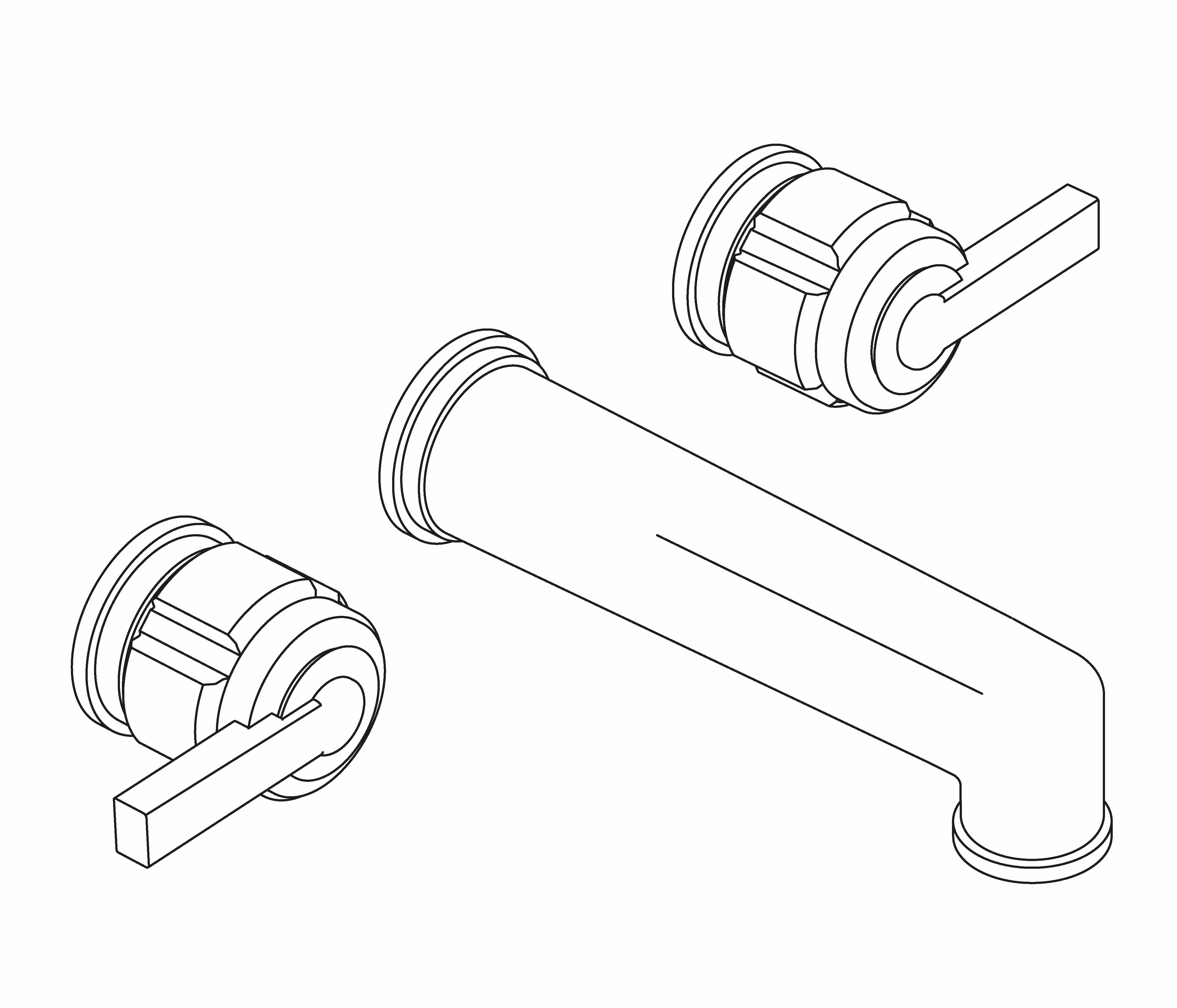 S86-1304 Wall mounted 3-hole basin set