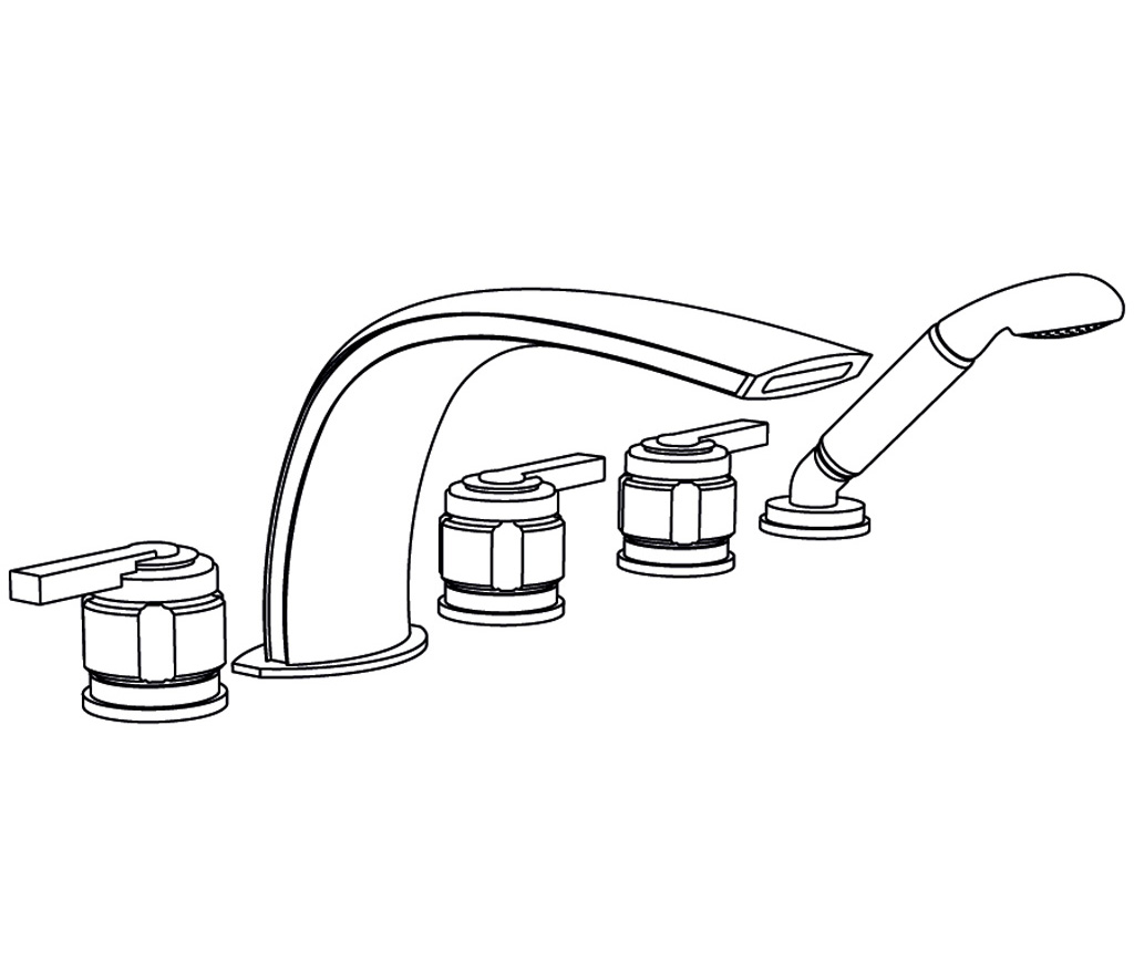 S86-3305 Rim mounted 5-hole mixer