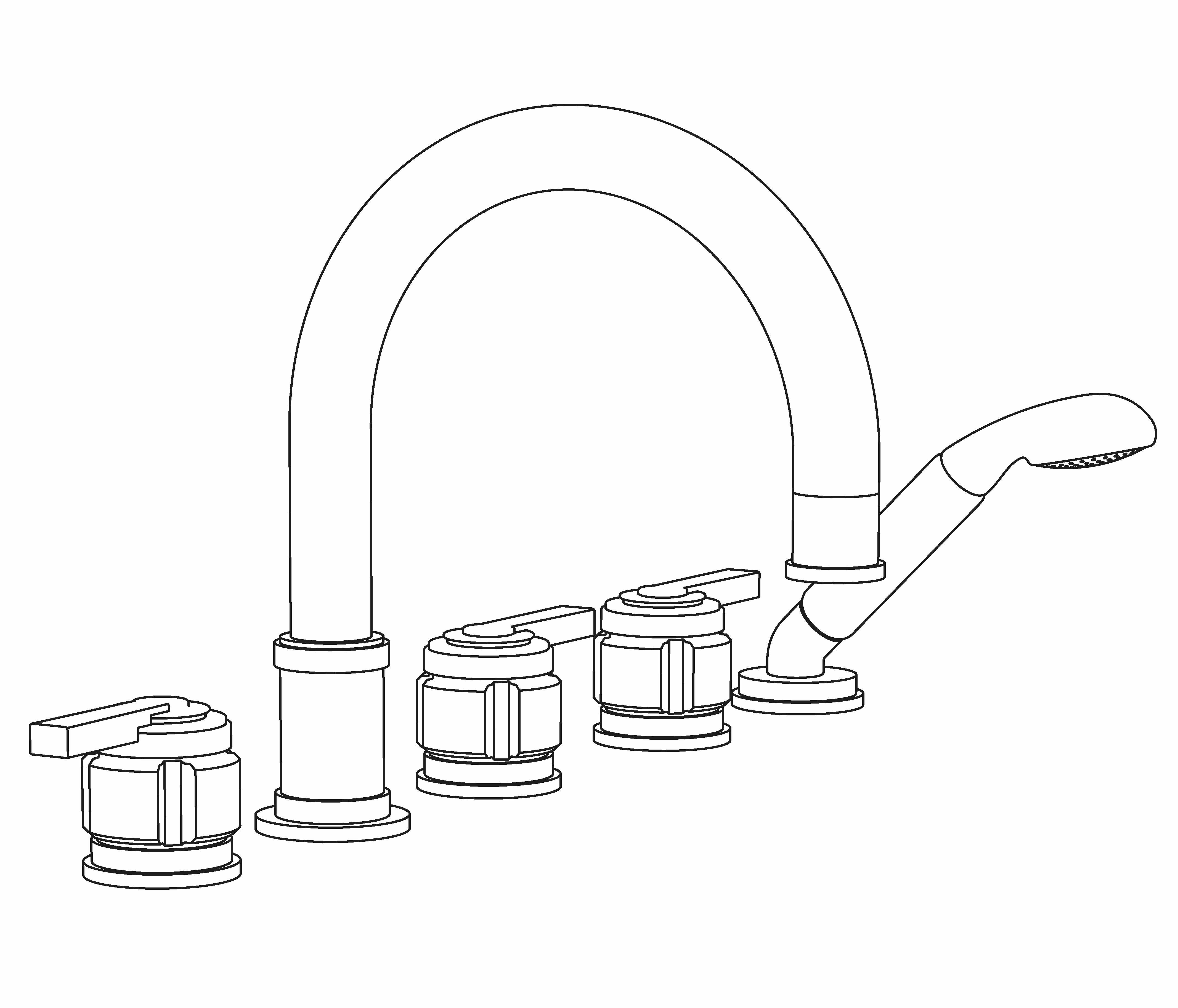 S86-3305H Rim mounted 5-hole mixer