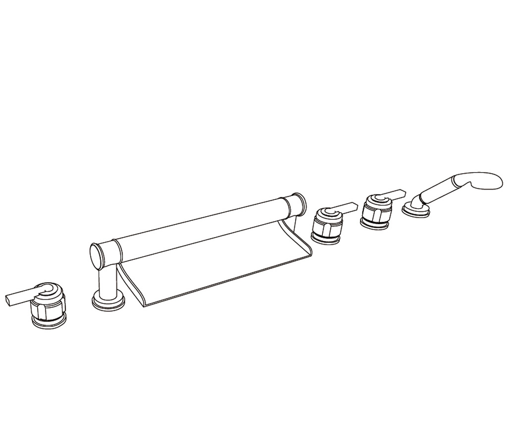 S86-3307 Rim mounted 6-hole mixer