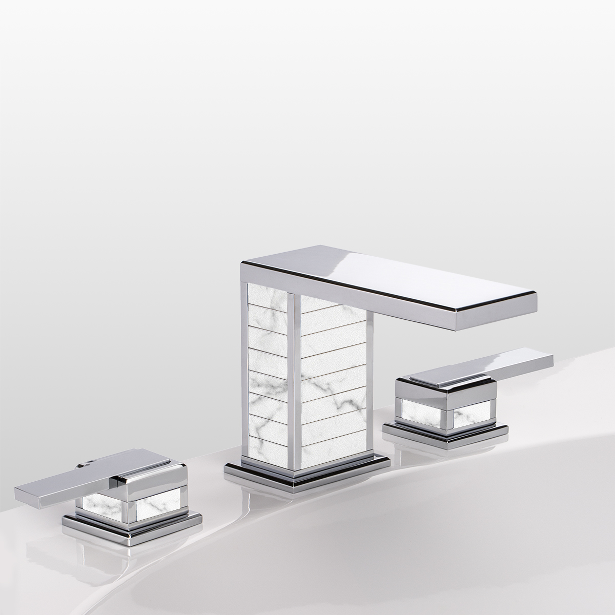 S50 SQUARE LUXE à manettes Blanc Carrara