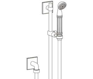 2211V2 Wall shower set on sliding bar, inlays