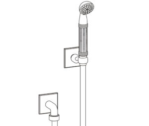 2212V2 Wall shower set on fixed hook, inlays