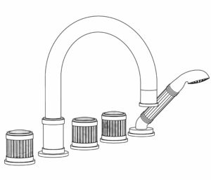 3305H Rim mounted 5-hole mixer